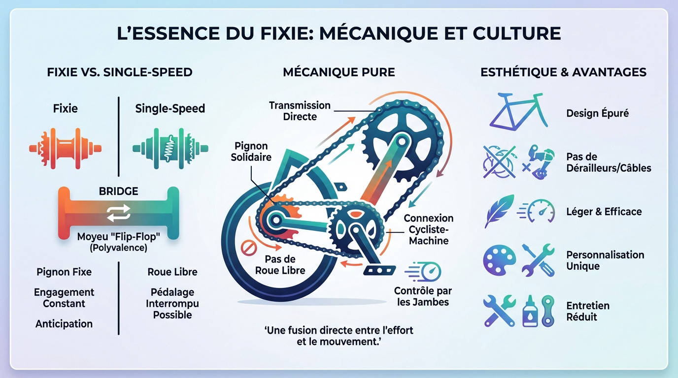 Infographie sur le vélo fixie