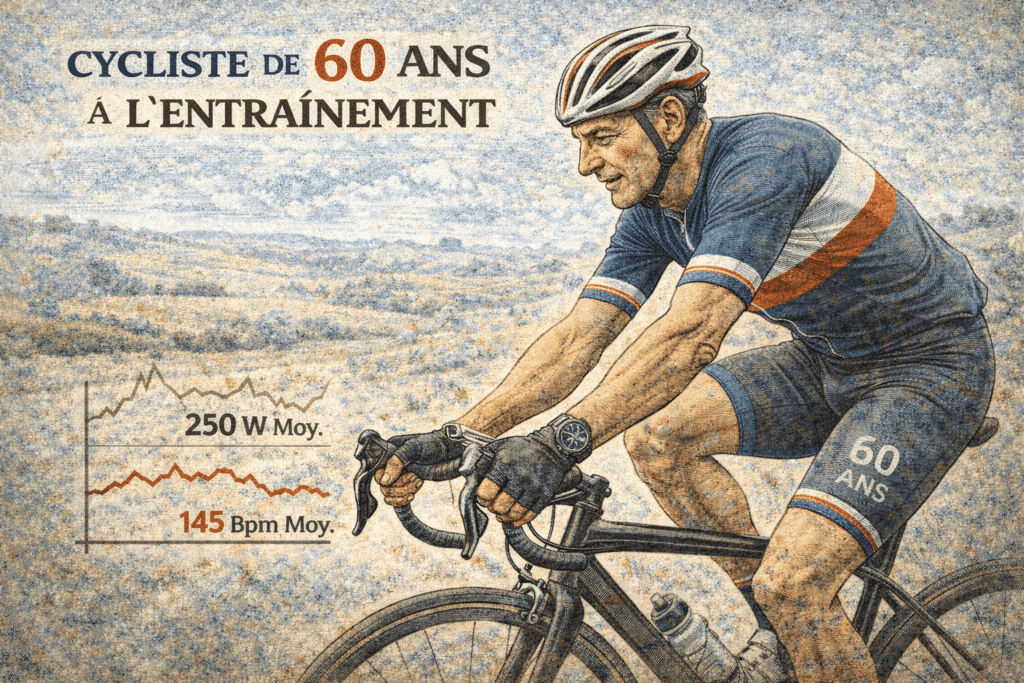 Cycliste 60 ans performance à l'entraînement