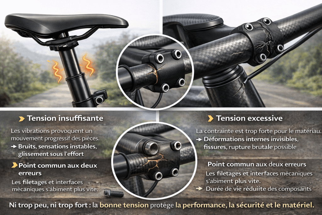 effet du serrage sur un vélo